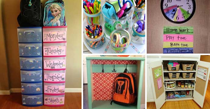 Clever Back to School Organization Hacks and DIYs