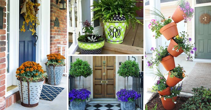  Best Front Door Flower Pots To Liven Up Your Home With Homedesigninspired - Front Of House Flower Pot Ideas