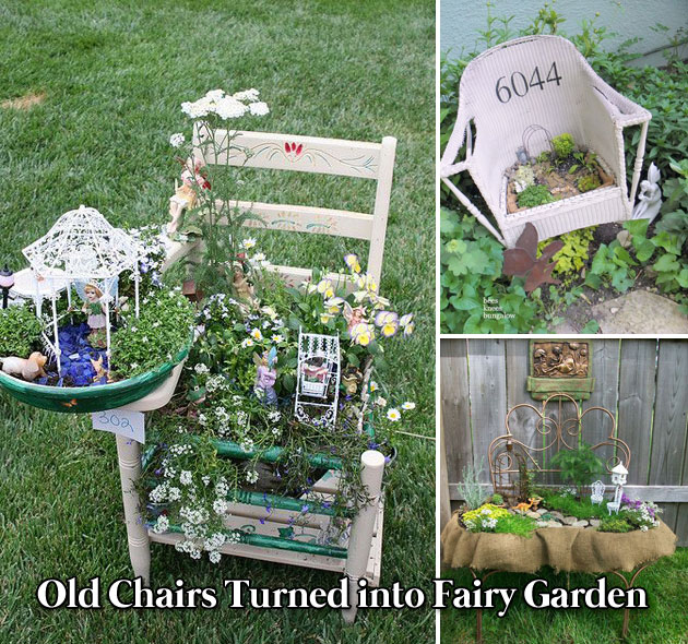 Old Chairs Fairy Garden