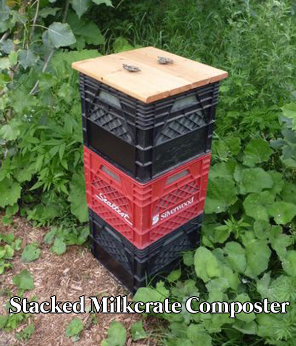 Vertically Stacked Milkcrate Composter