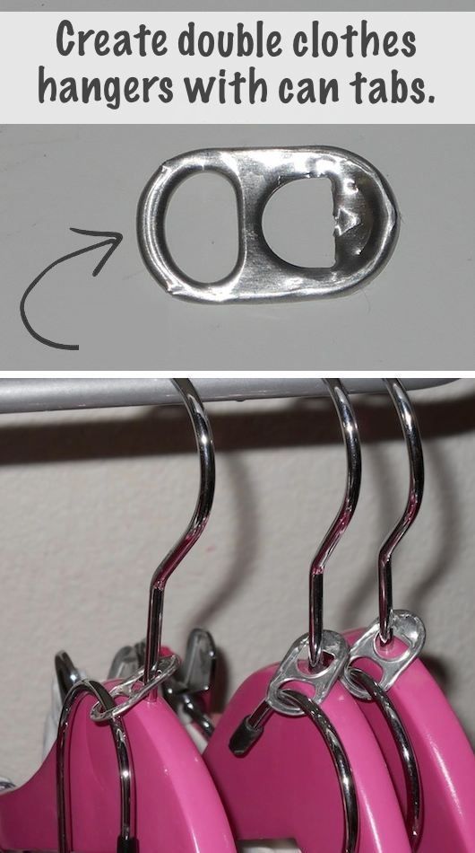 Create Double Clothes Hangers with Can Tabs