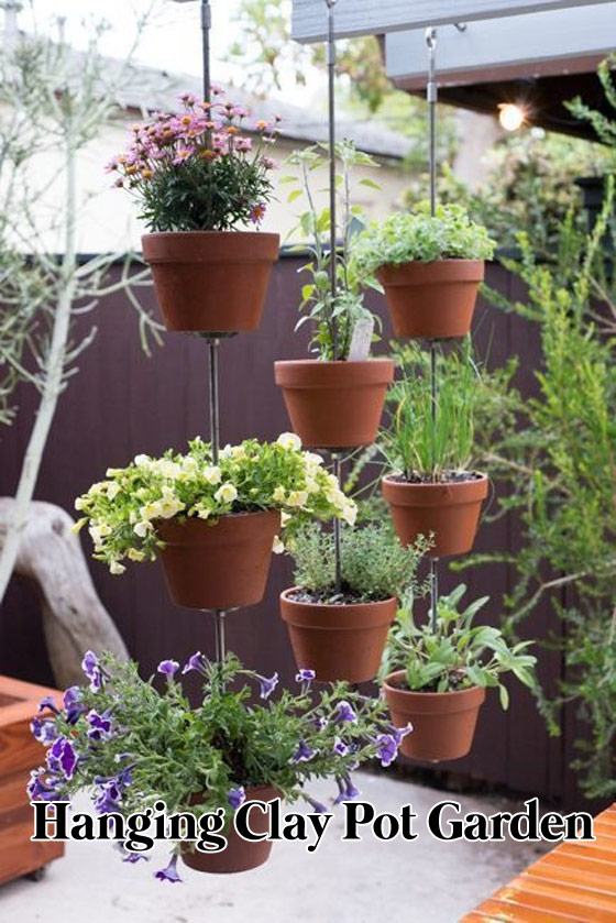 Vertical Clay Pot Garden