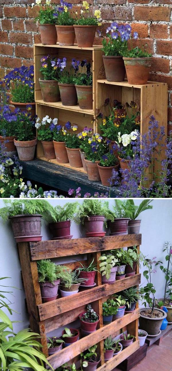 Display Clay Pots Planters on Pallet