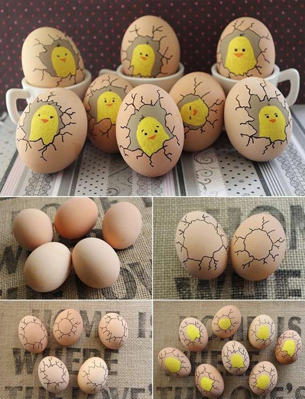 Paint Cute Chicks Inside Eggs