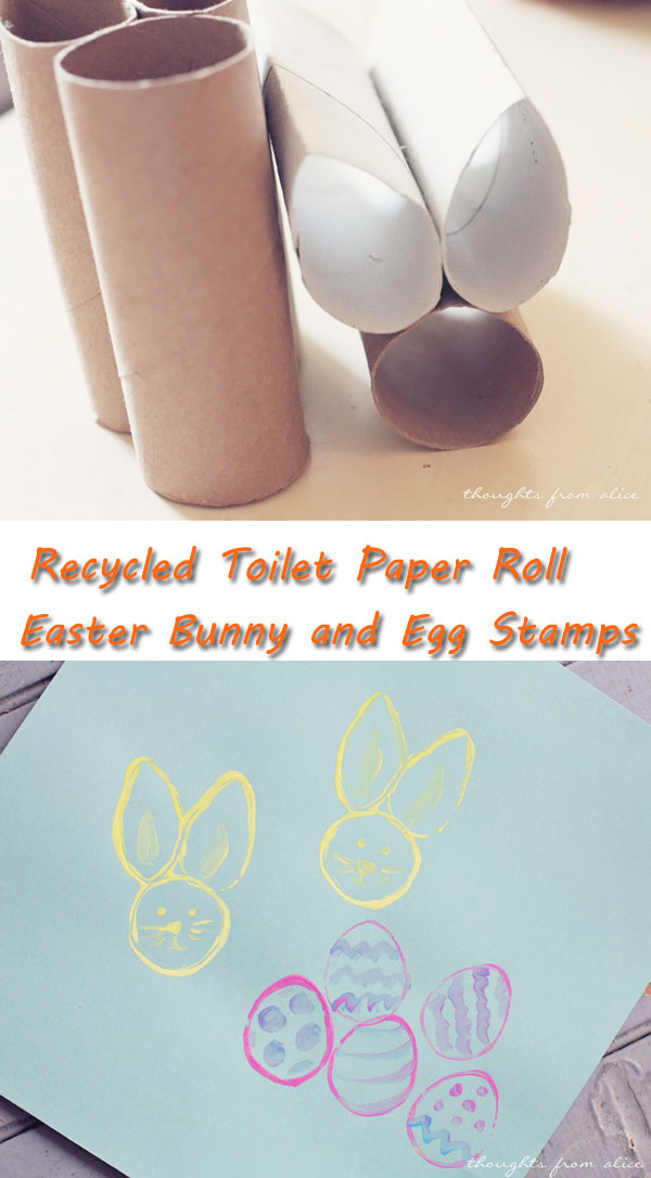 Toilet Paper Roll Easter Bunny and Egg Stamps