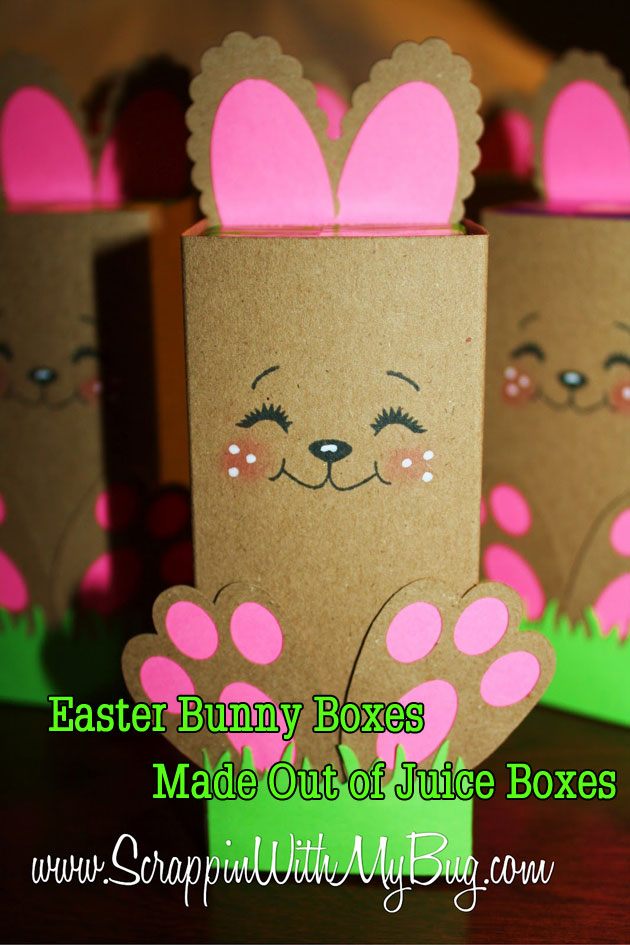 Easter Bunny Boxes Made Out of Juice Boxes