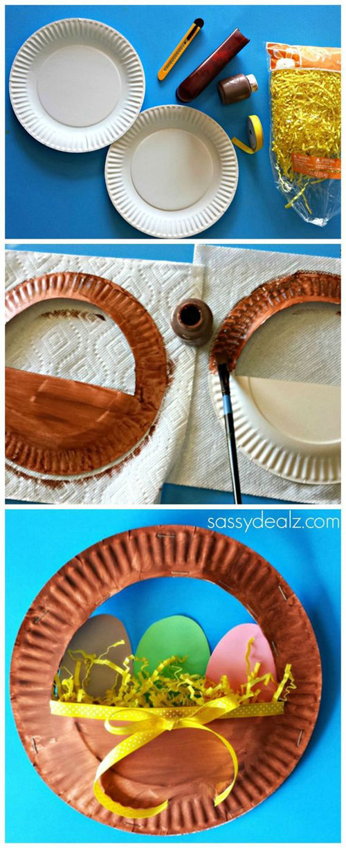 3D Paper Plate Easter Basket