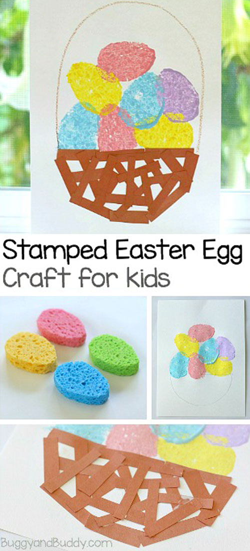 Sponge Painted Easter Egg Basket
