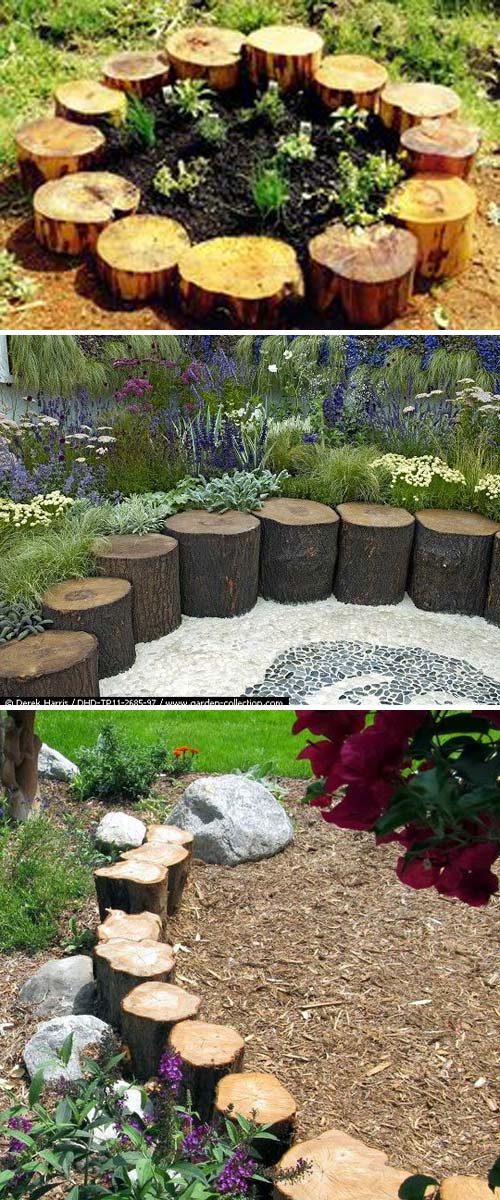 Tree Logs Make a Great Garden Border