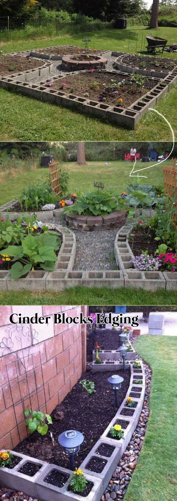 Line Your Garden Beds with Cinder Blocks