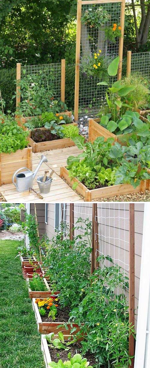 Wooden Garden Trellis Planter