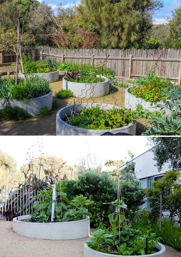 Image of Circle garden bed made of concrete