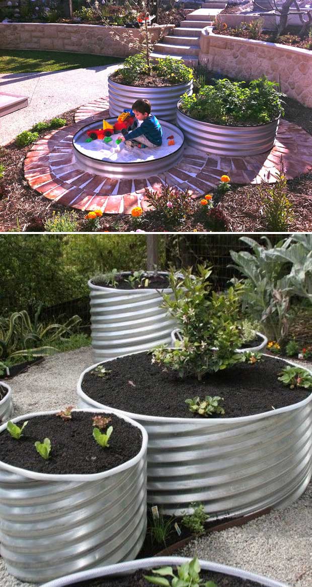 19 Unique Ideas for Round Garden Beds Using Recycled Materials