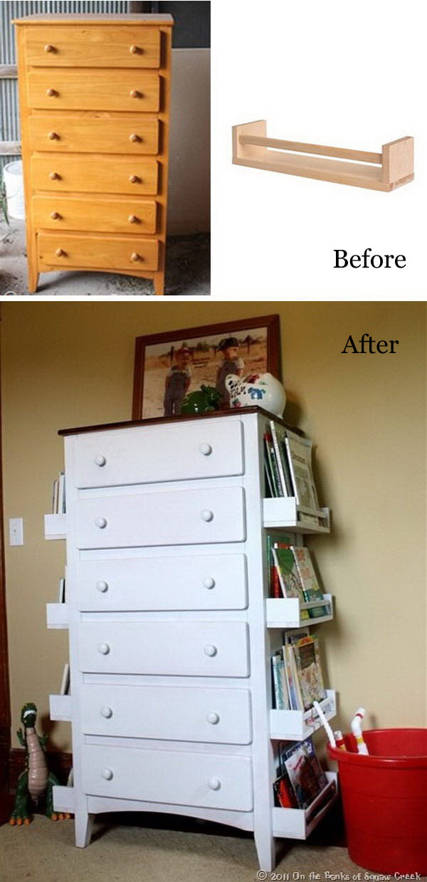 Transform Old Furniture Into Fresh, Turn Old Dresser Into Shelves
