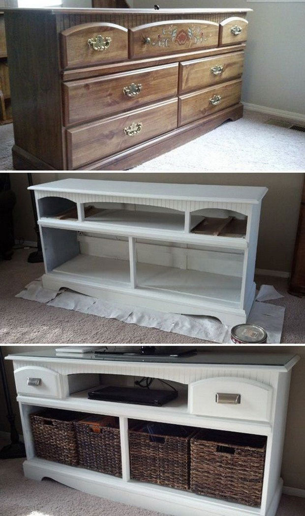 Transform Old Furniture Into Fresh, Turn Old Dresser Into Storage