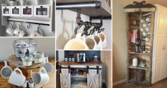 15 DIY Farmhouse Style Coffee Bar Ideas Using Recycled Things