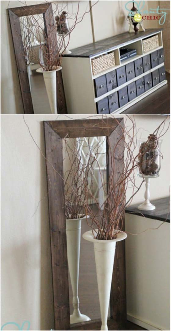 Rustic farmhouse inspired DIY mirror