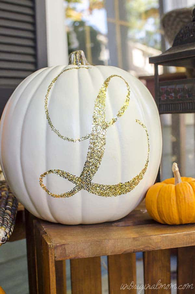 Another great monogram pumpkin! This large white pumpkin has the letter 